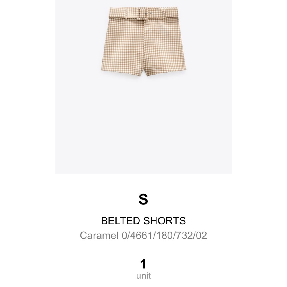 Zara gingham shorts